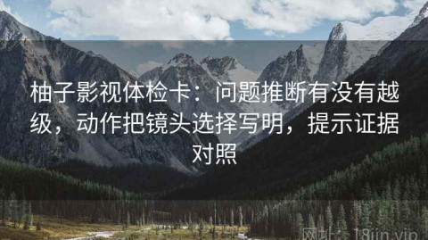 柚子影视体检卡：问题推断有没有越级，动作把镜头选择写明，提示证据对照