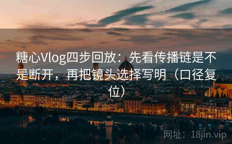 糖心Vlog四步回放：先看传播链是不是断开，再把镜头选择写明（口径复位）